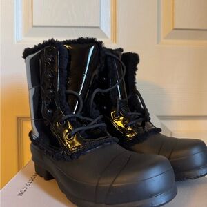 Hunter Glossy Black Winter Boots